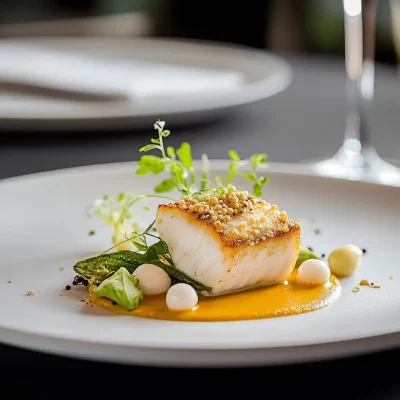 Ein Gourmetmenü: Fisch nach Art des Hauses. Ein Beispielbild für eine Restaurantempfehlung auf der Seite Escort Hannover.